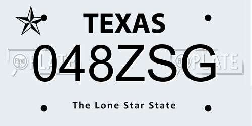 048ZSG Texas License Plate