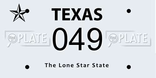 049 Texas License Plate