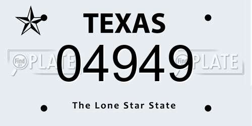04949 Texas License Plate