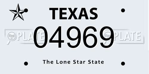 04969 Texas License Plate
