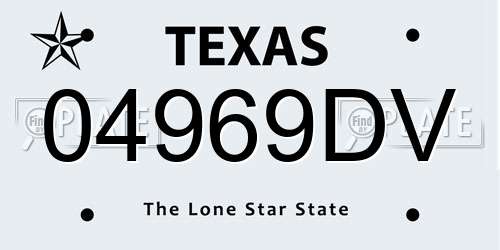 04969DV Texas License Plate
