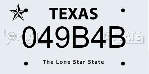 049B4B Texas License Plate