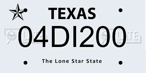 04DI200 Texas License Plate