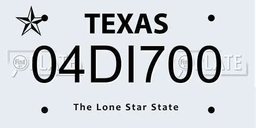 04DI700 Texas License Plate