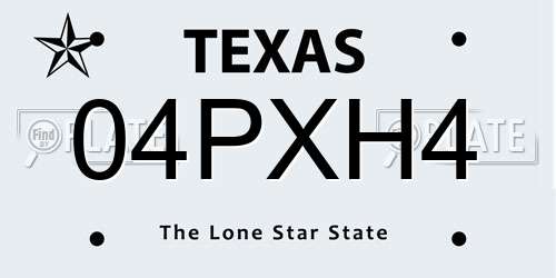 04PXH4 Texas License Plate