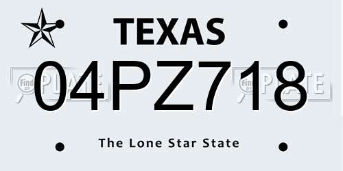 04PZ718 Texas License Plate