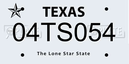04TS054 Texas License Plate