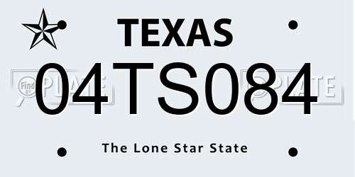 04TS084 Texas License Plate