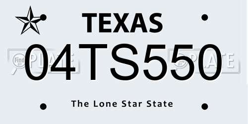 04TS550 Texas License Plate