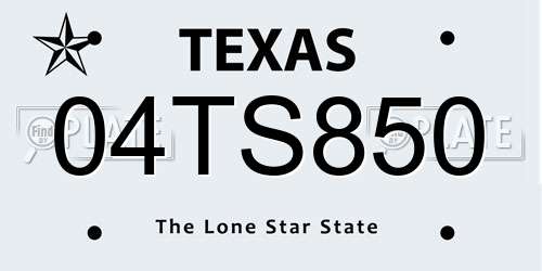 04TS850 Texas License Plate