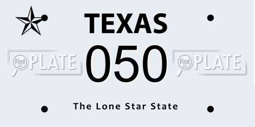 050 Texas License Plate
