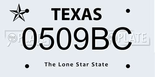 0509BC Texas License Plate