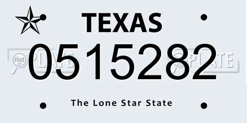 0515282 Texas License Plate