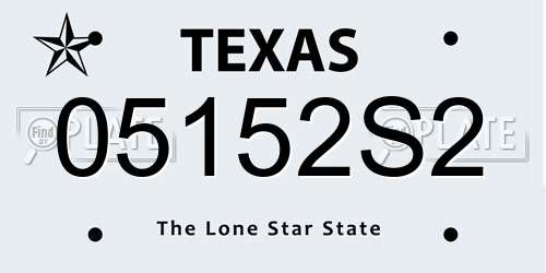 05152S2 Texas License Plate