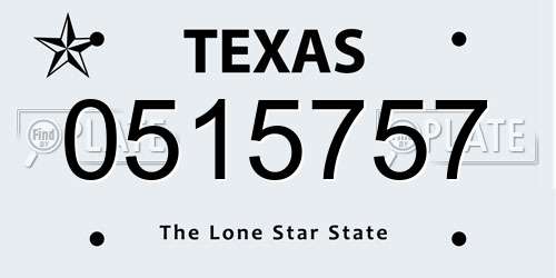 0515757 Texas License Plate