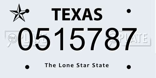 0515787 Texas License Plate