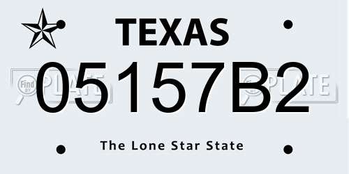 05157B2 Texas License Plate