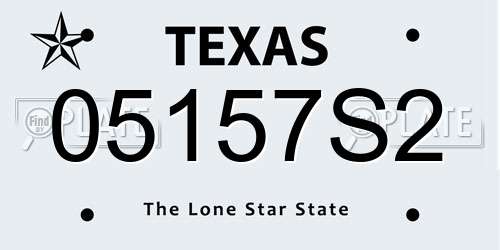 05157S2 Texas License Plate