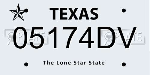 05174DV Texas License Plate