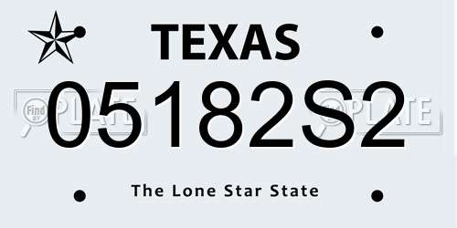 05182S2 Texas License Plate