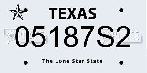 05187S2 Texas License Plate