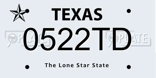 0522TD Texas License Plate