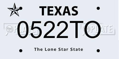 0522TO Texas License Plate