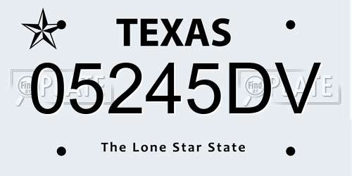 05245DV Texas License Plate