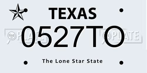0527TO Texas License Plate