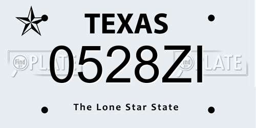 0528ZI Texas License Plate