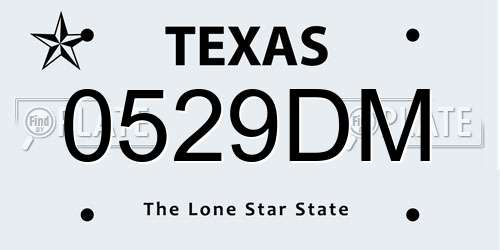 0529DM Texas License Plate