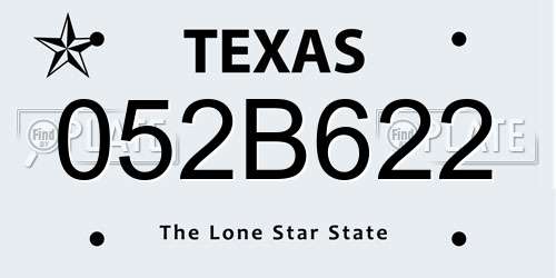052B622 Texas License Plate