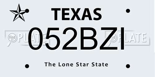 052BZI Texas License Plate