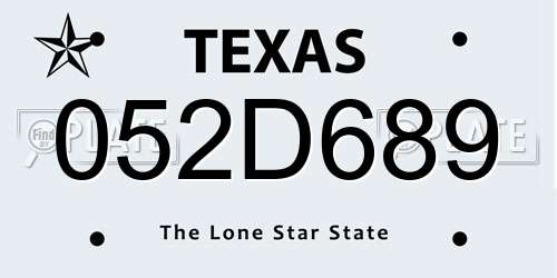 052D689 Texas License Plate