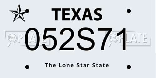 052S71 Texas License Plate
