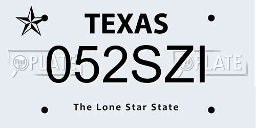 052SZI Texas License Plate