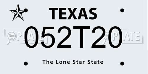 052T20 Texas License Plate