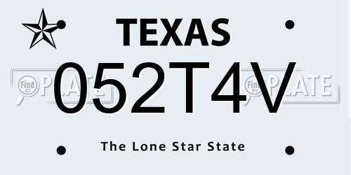 052T4V Texas License Plate