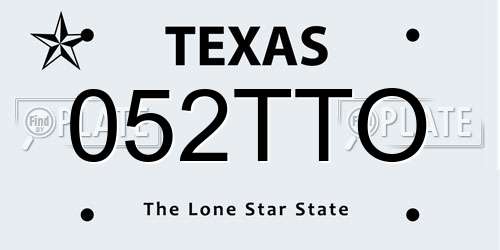 052TTO Texas License Plate