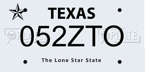 052ZTO Texas License Plate