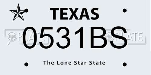 0531BS Texas License Plate