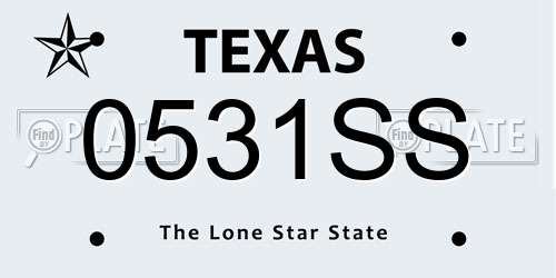 0531SS Texas License Plate