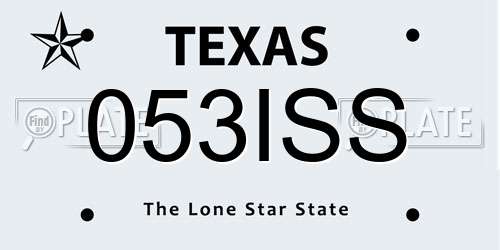 053ISS Texas License Plate