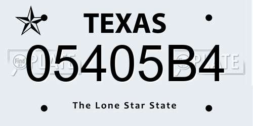 05405B4 Texas License Plate