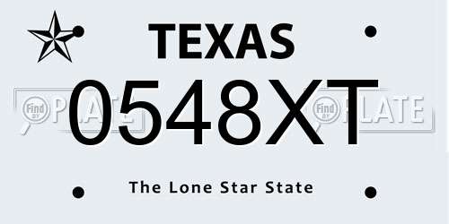 0548XT Texas License Plate