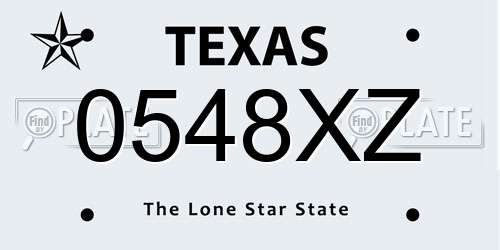 0548XZ Texas License Plate