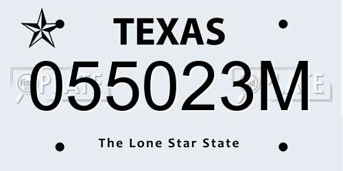 055023M Texas License Plate