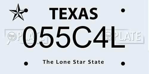 055C4L Texas License Plate
