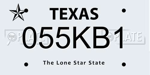 055KB1 Texas License Plate