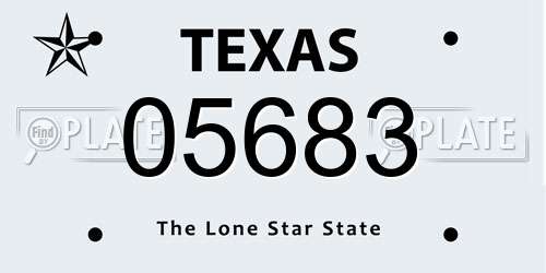 05683 Texas License Plate